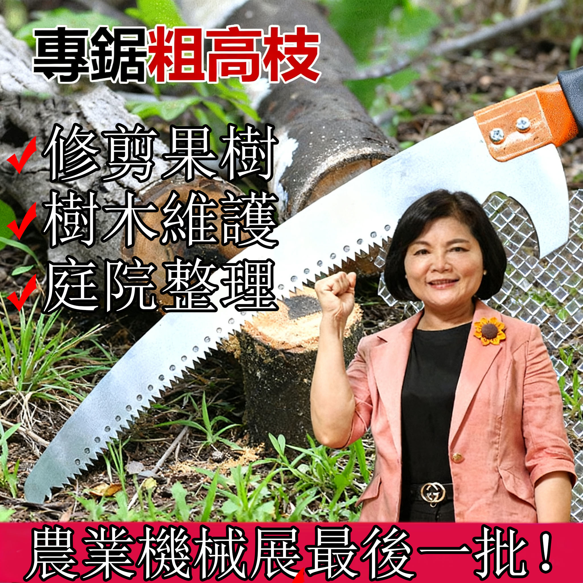 【高空作業高枝鋸】台灣農機展庫存清倉倒數！粗枝、枯枝、果樹高枝一鋸斷，省力不卡鋸，高處免爬梯、站地面就能修樹更安全，合金鋸片不鈍刃、不撕皮，修枝效率翻倍，最後一批破盤價，售完不補，要就現在，錯過沒得搶！